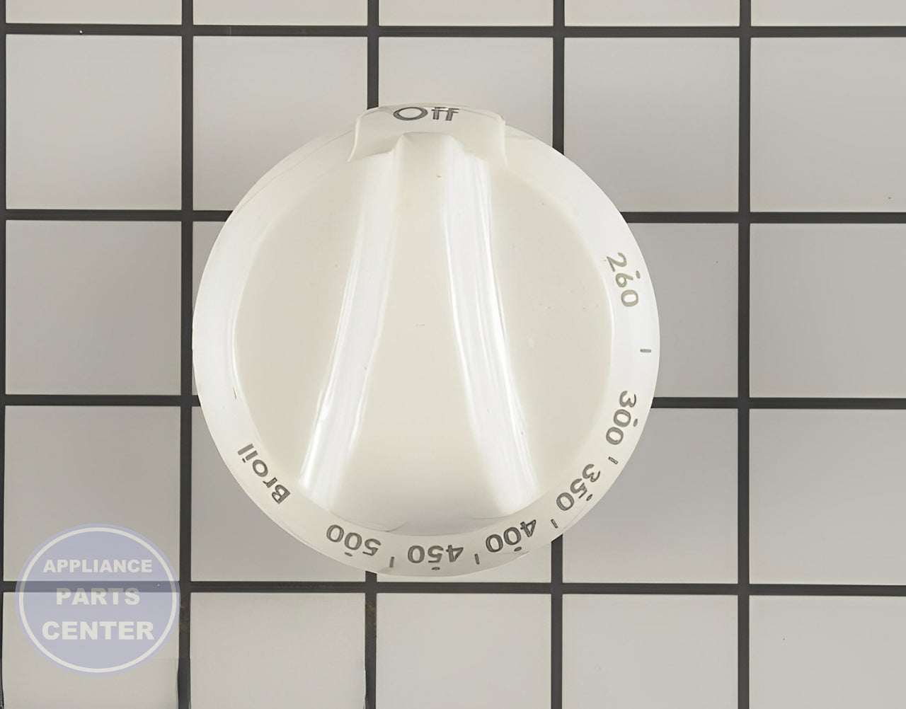 GEH RANGE THERMOSTAT KNOB - WHITE WB03K10244 - Main view showing precise temperature control for GEH models