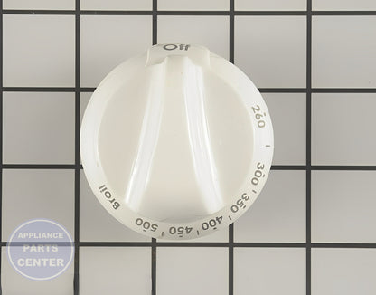 GEH RANGE THERMOSTAT KNOB - WHITE WB03K10244 - Main view showing precise temperature control for GEH models
