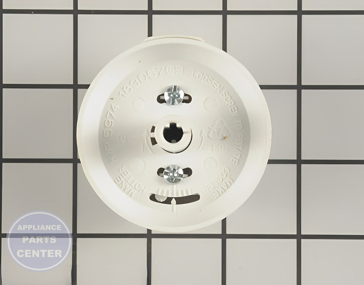 RANGE THERMOSTAT KNOB - WHITE WB03K10244 - Side view with standard size specifications