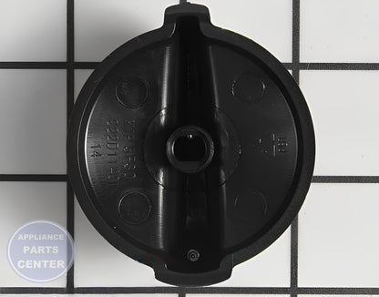 RANGE KNOB - BLACK WB03K10301 - Side view with precise specifications