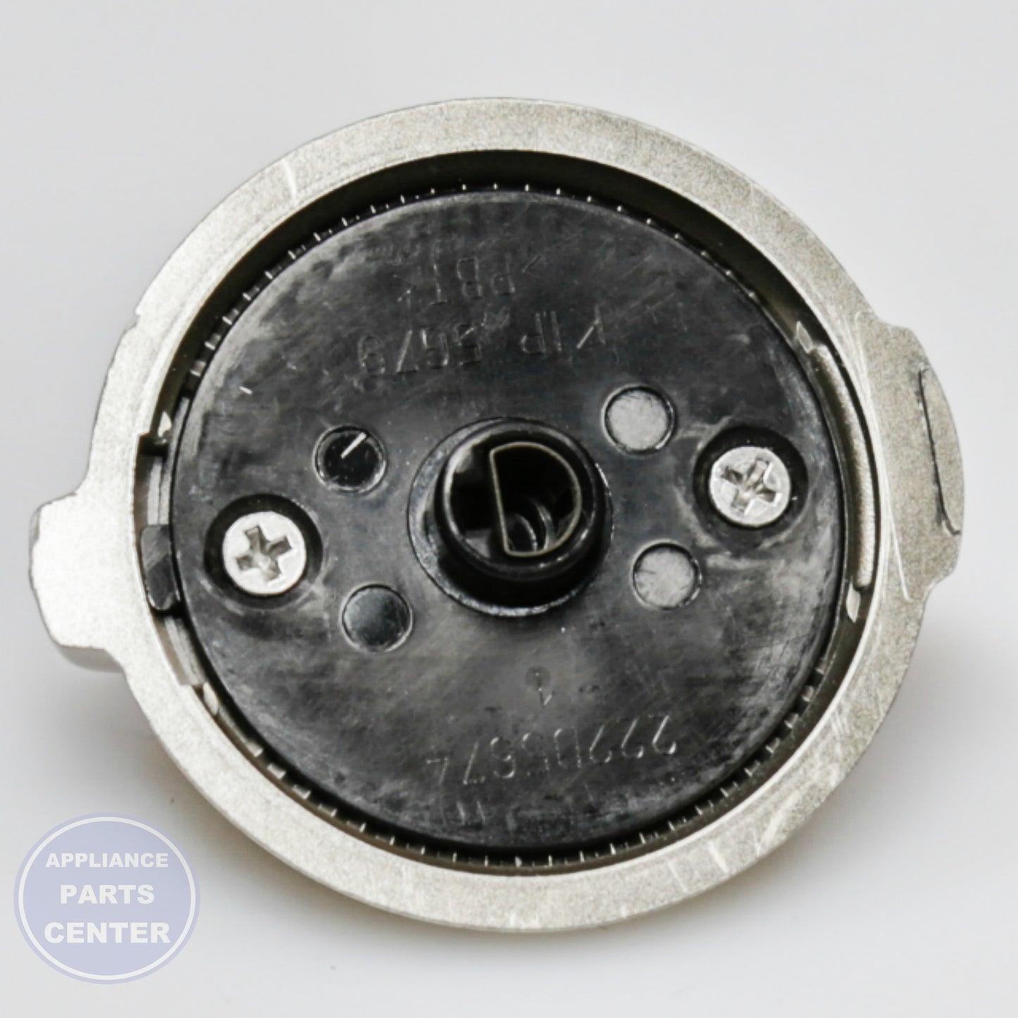 RANGE CONTROL KNOB WB03K10305 - Detailed view of durable stainless steel construction