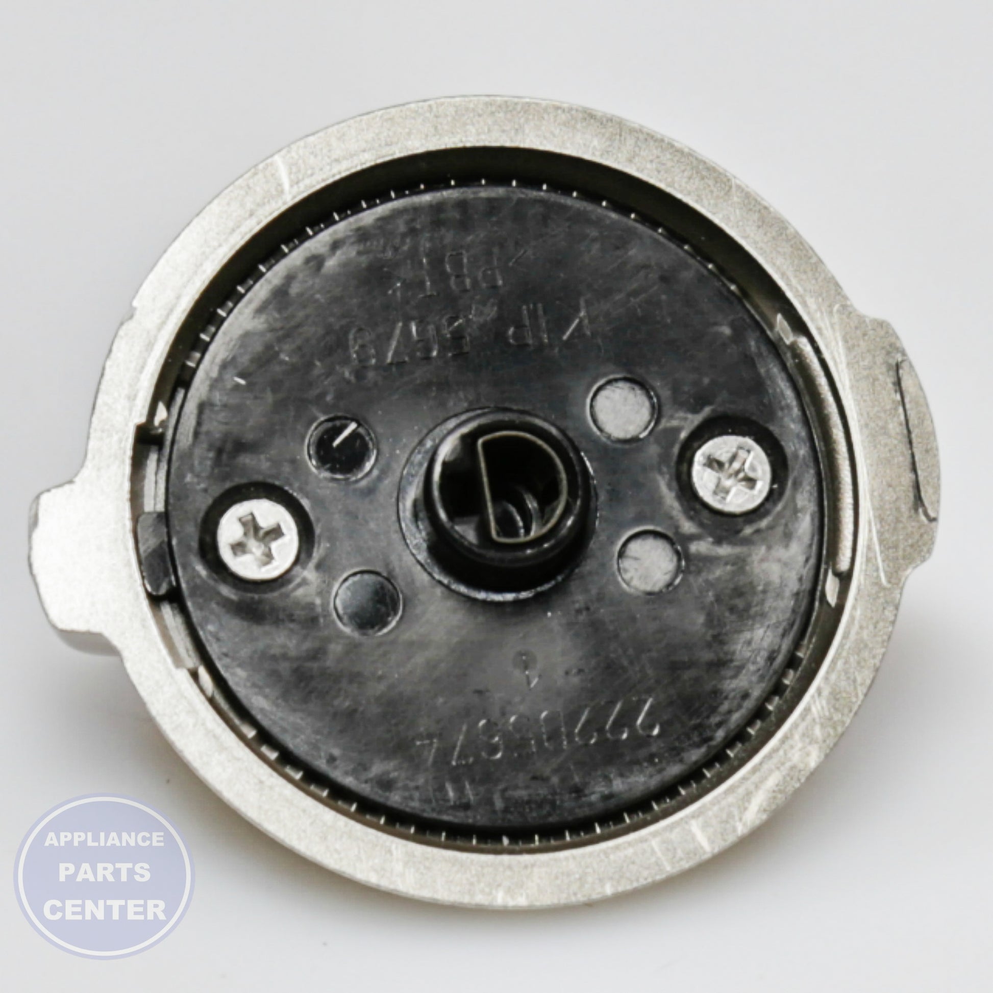 RANGE CONTROL KNOB WB03K10305 - Detailed view of durable stainless steel construction