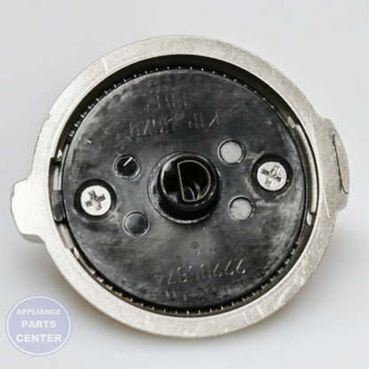 RANGE CONTROL KNOB WB03K10305 - Detailed view of durable stainless steel construction