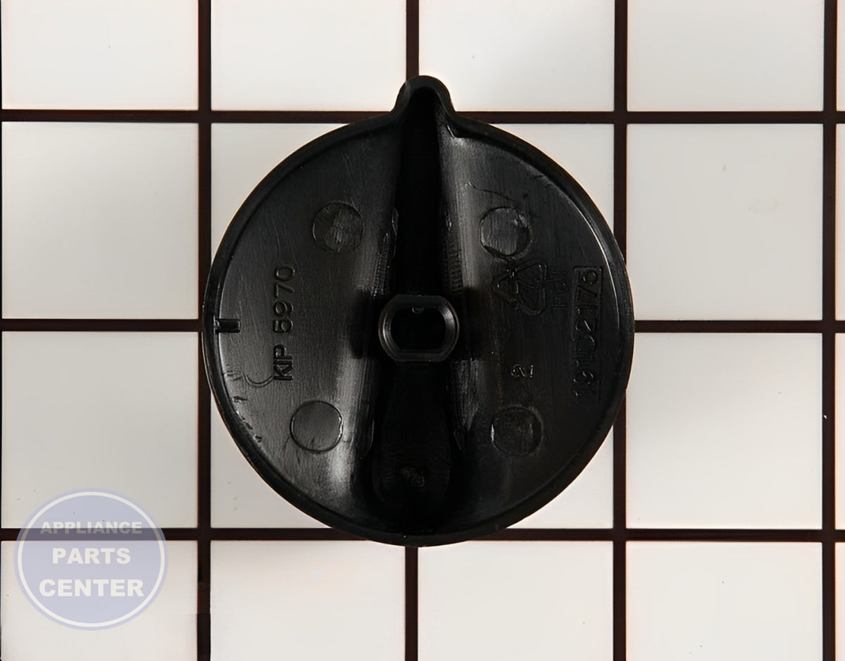 GE OVEN BLACK BURNER KNOB WB03T10025 - Side view with durable materials and precise measurements