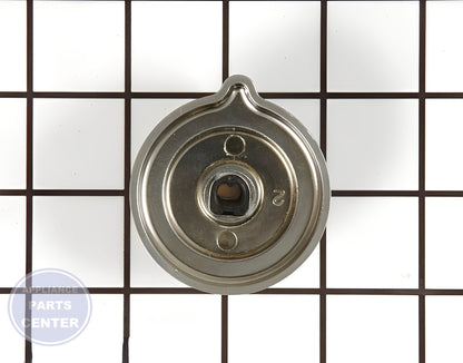 RANGE TRI-CHROME-PLATED KNOB (STAINLESS) - Side view with precise measurements