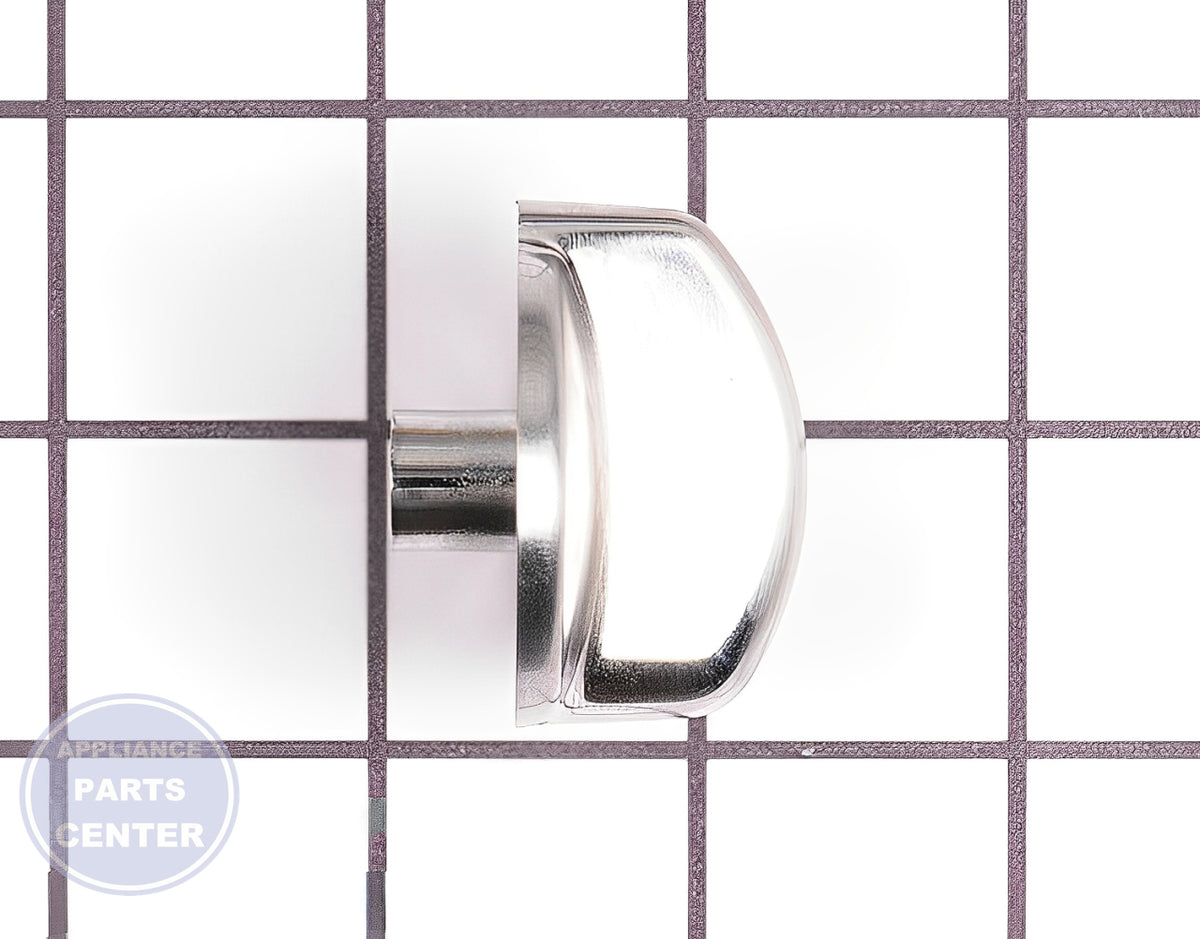 GE CHROME OVEN BURNER KNOB WB03X10316 - Detailed view of durable construction