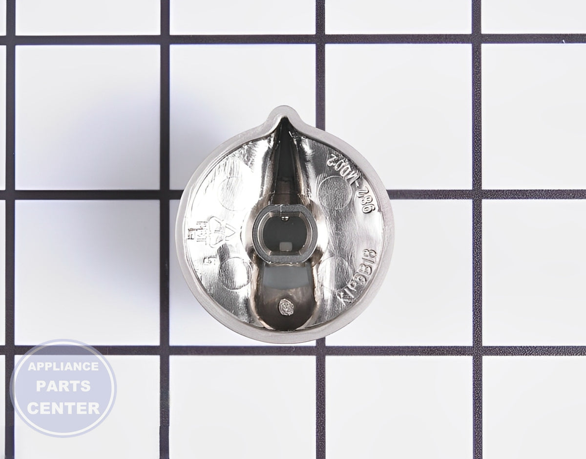 GE OVEN STAINLESS STEEL KNOB SWITCH WB03X10324 - Side view with durable stainless steel construction