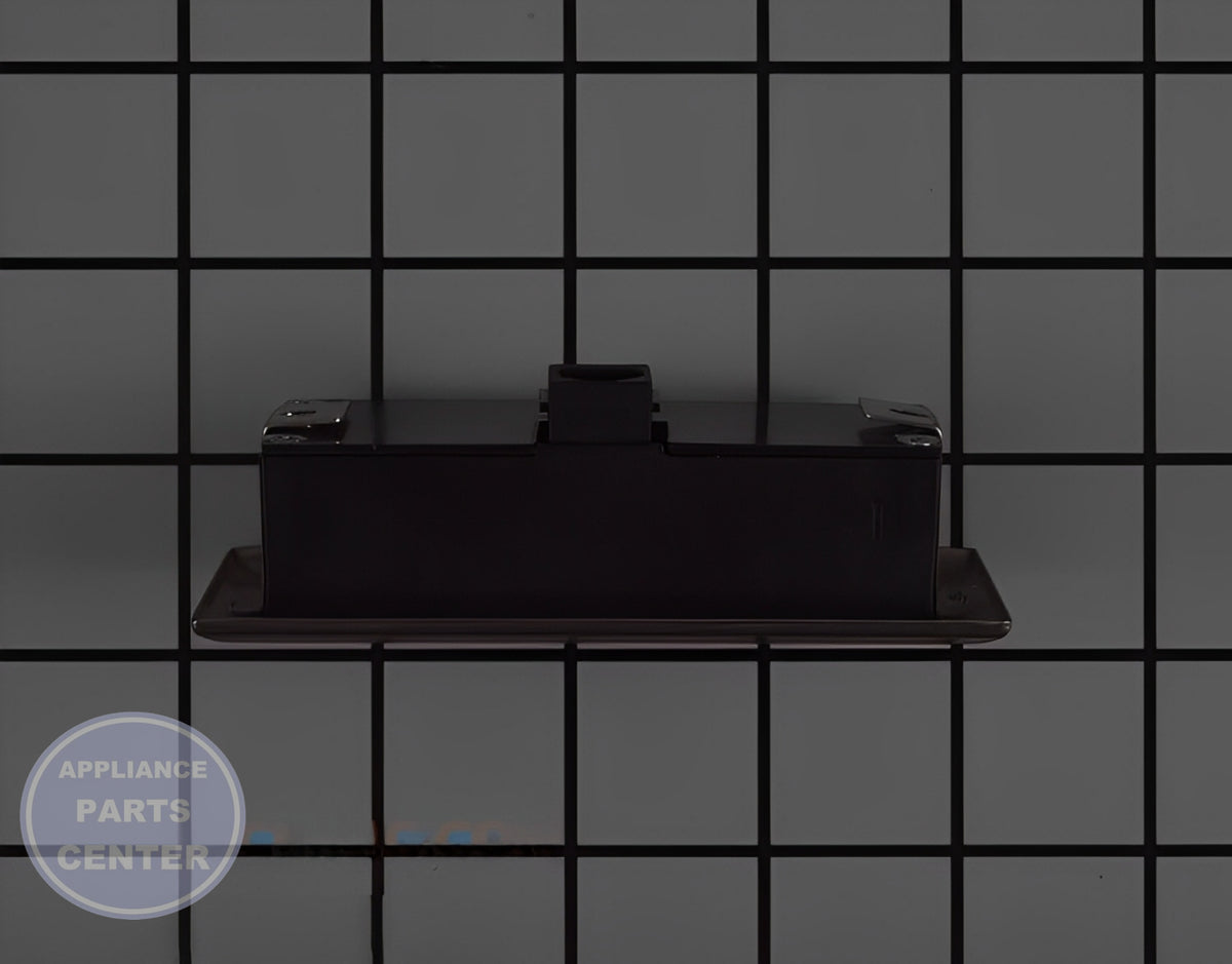 GE OVEN SWITCH BOX ASSEMBLY WB03X10347 - Side view with precise measurements for perfect fit