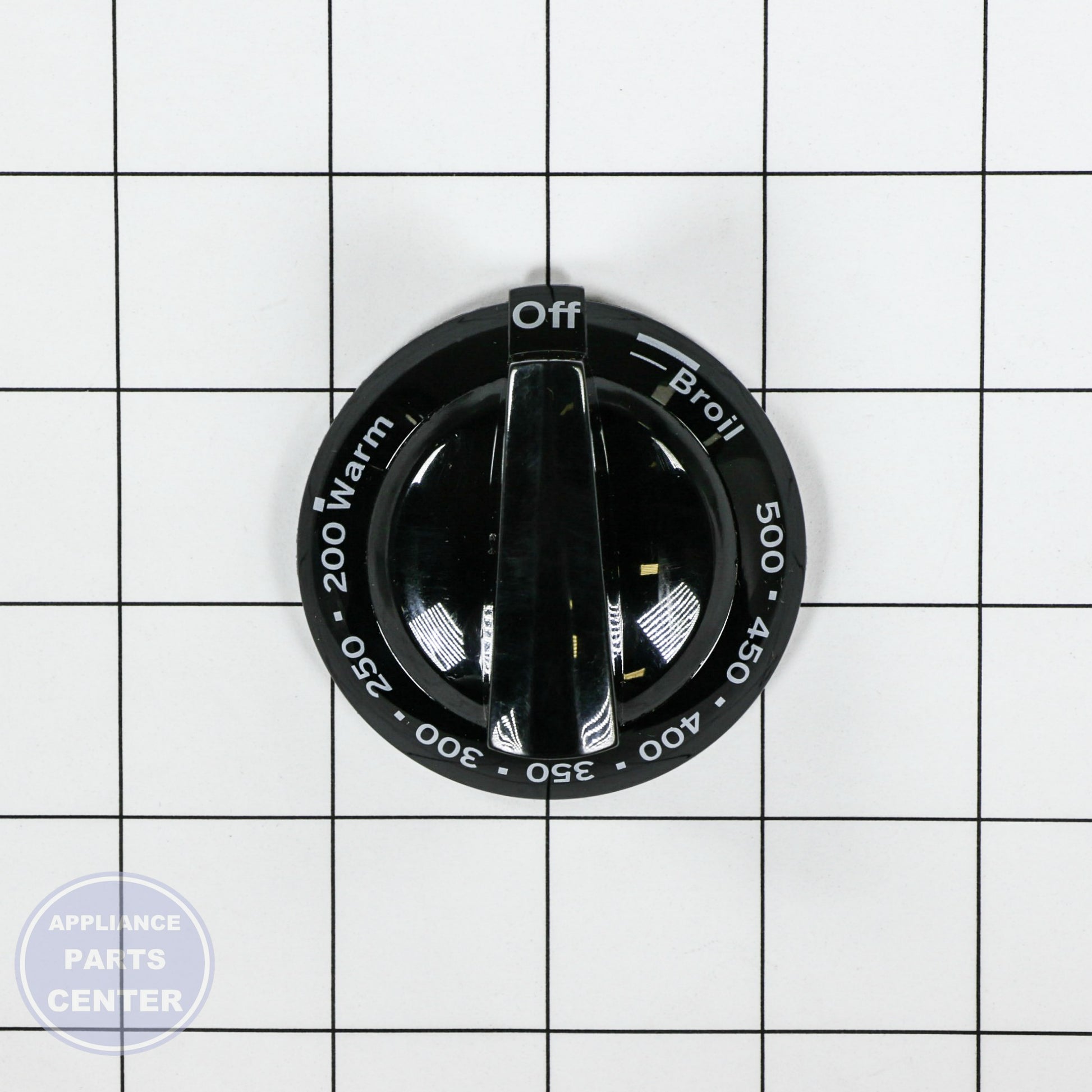 GEH RANGE THERMOSTAT KNOB - BLACK WB03X21367 - Main view showing precise temperature control for GEH models
