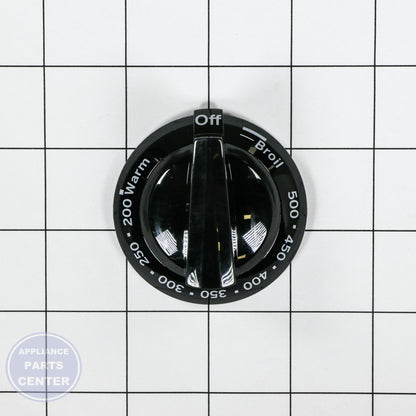 GEH RANGE THERMOSTAT KNOB - BLACK WB03X21367 - Main view showing precise temperature control for GEH models