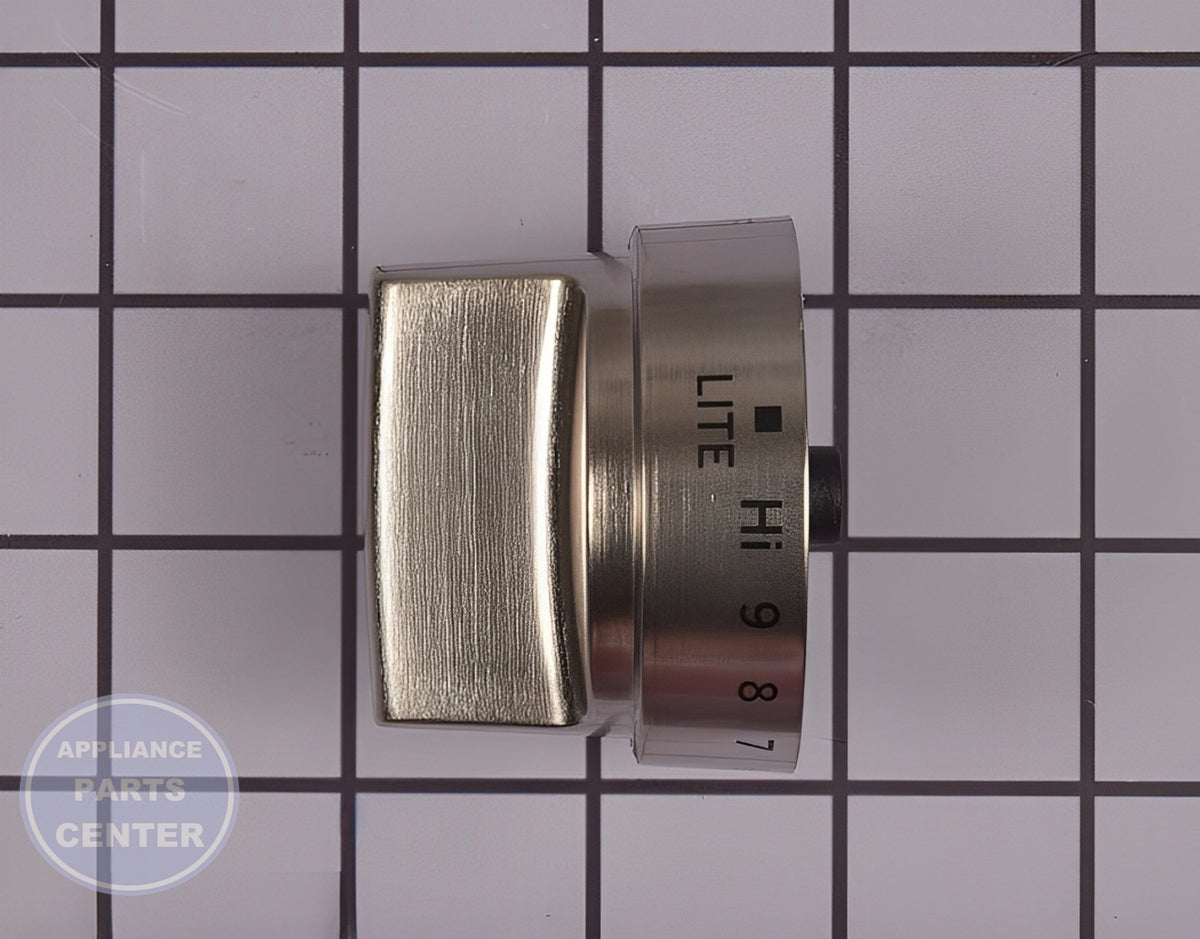 GE STAINLESS STEEL KNOB WB03X24988 - Detailed view of high-quality knob design