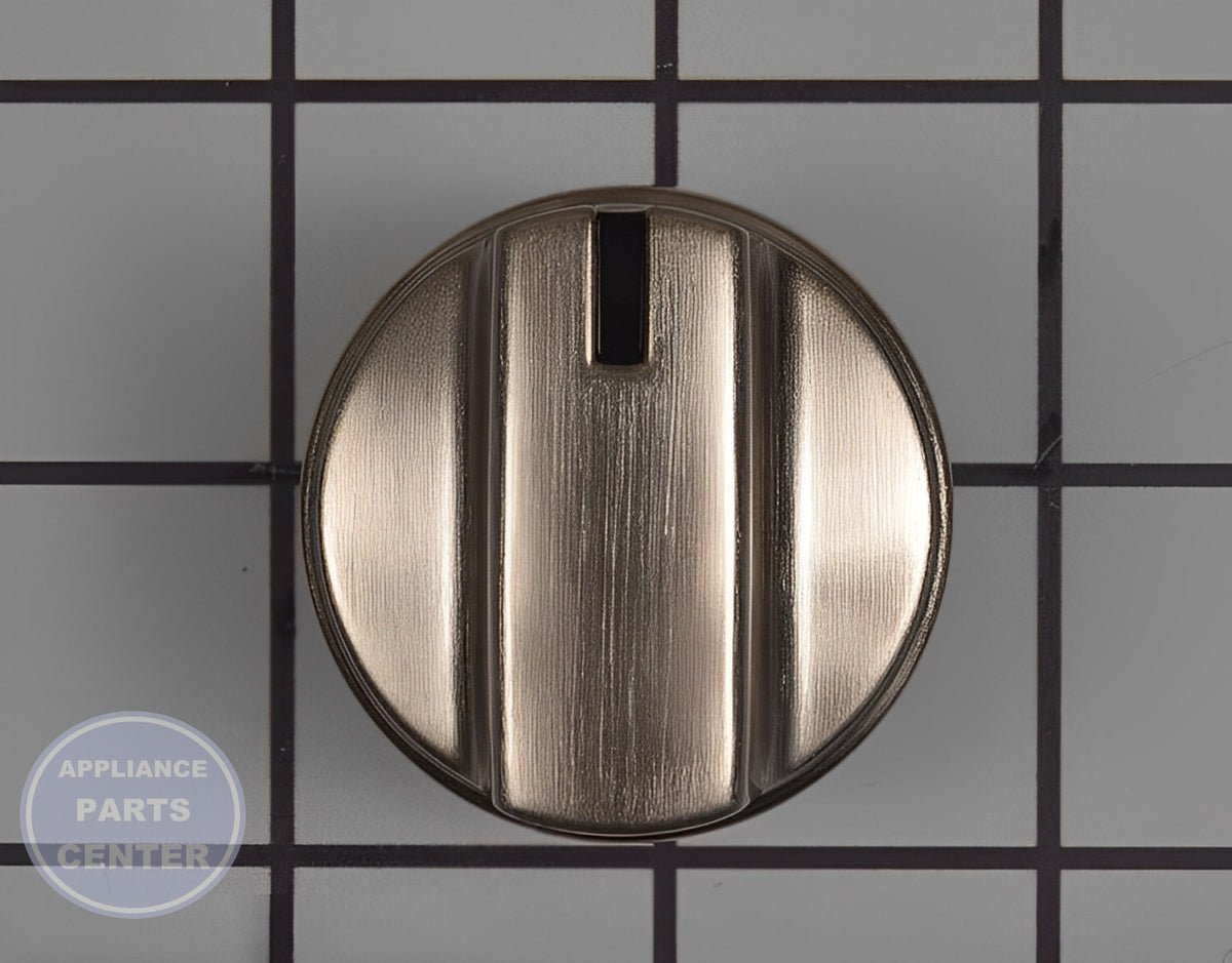 GE OVEN STAINLESS STEEL KNOB ASSEMBLY WB03X29354 - Main view showing durable stainless steel construction for select GE models