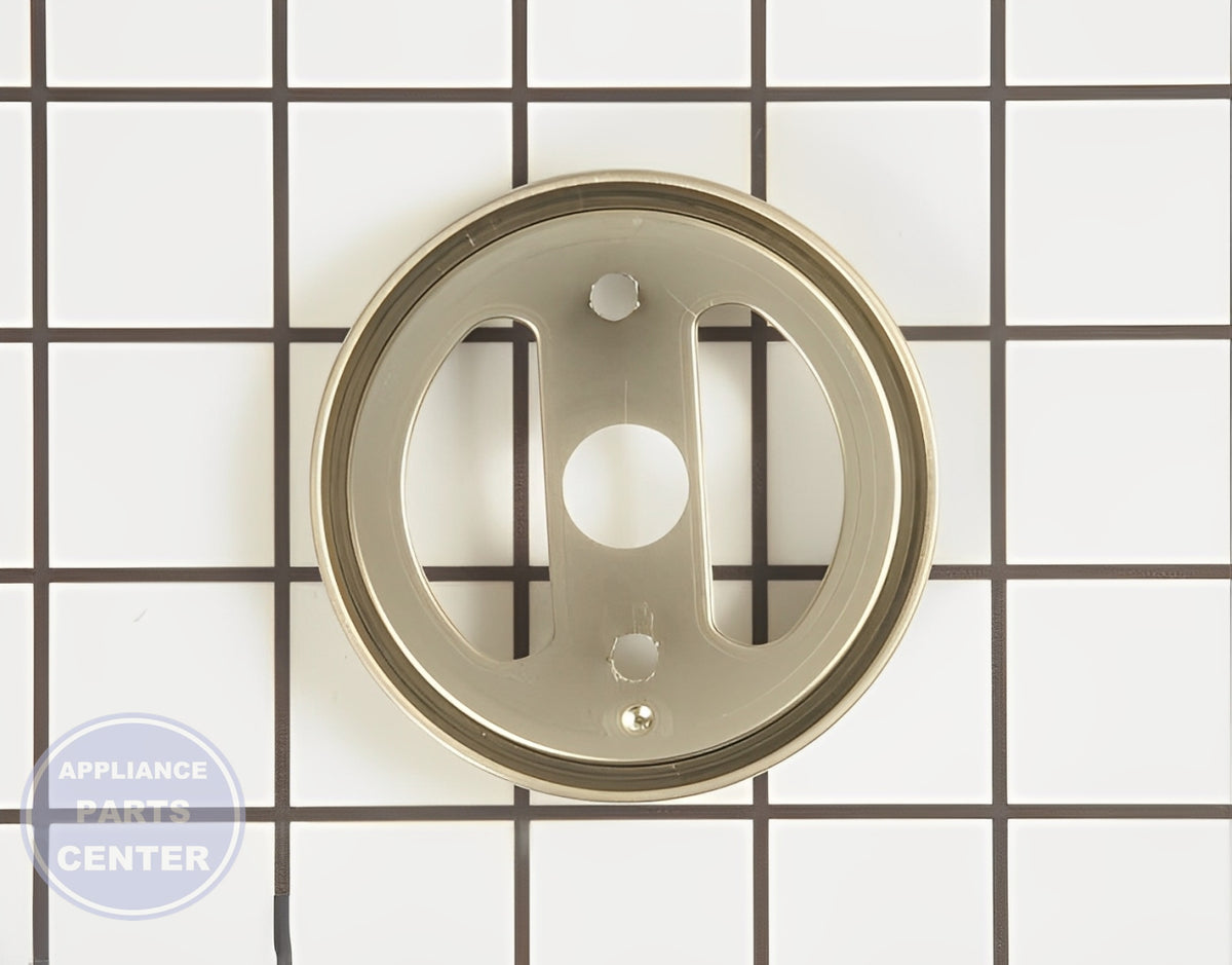 GE OVEN BEZEL KNOB WB04K10037 - Side view with durable material specs