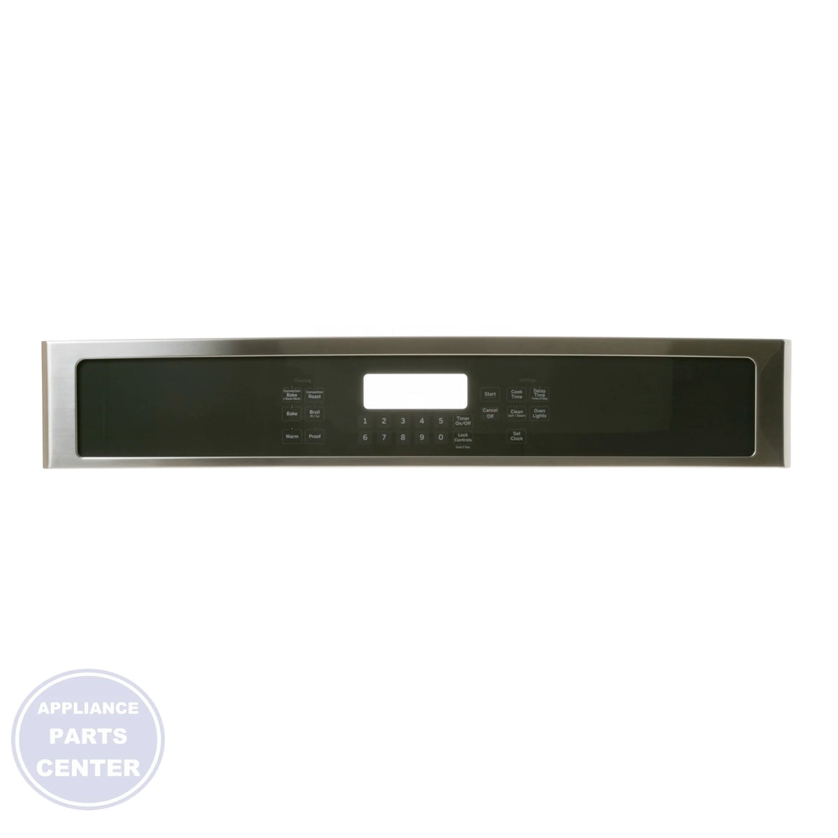 CONTROL PANEL STAINLESS WB07T10745 - Detailed view of precise measurements and specifications