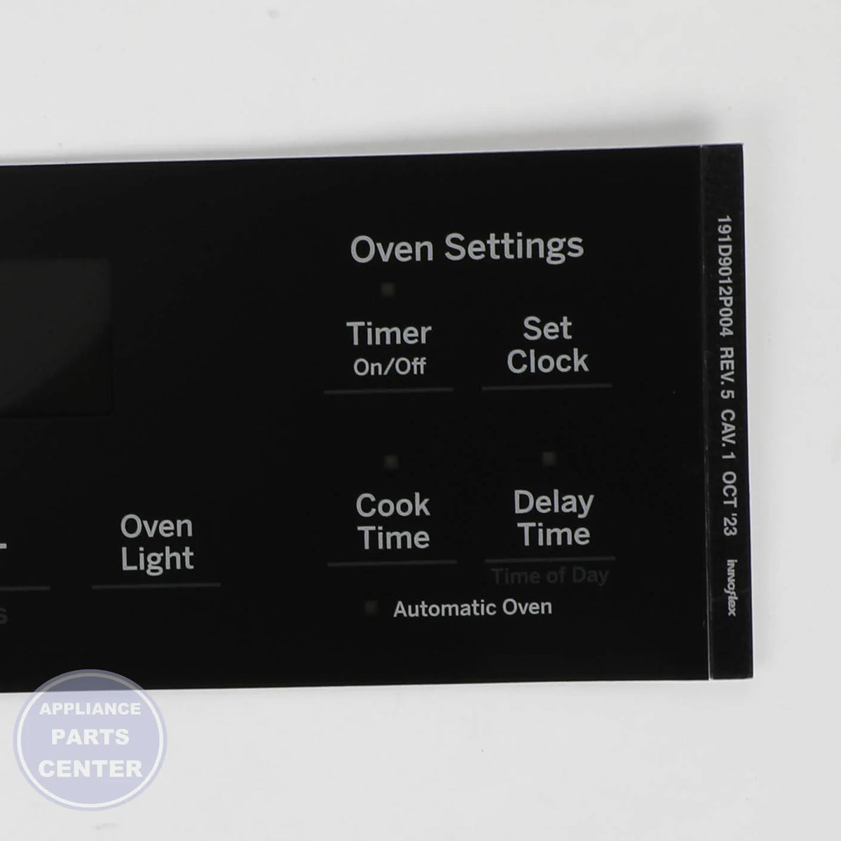 GEH FACEPLATE GRAPHICS (BK) WB07X26634 - Main view showing sleek black design for GEH models