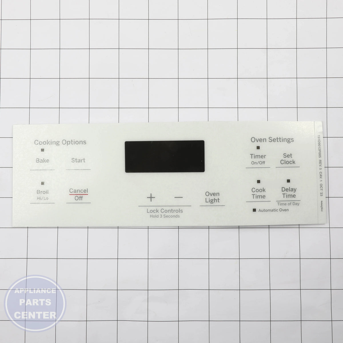 FACEPLATE GRAPHICS (WH) WB07X26639 - Side view with precise dimensions
