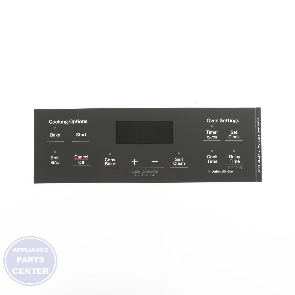 GEH FACEPLATE GRAPHICS (GY) WB07X26740 - Main view showing sleek design for various GEH models