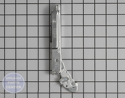 GE Oven Stove Door Hinge WB10X21659 - Side view with precise specifications