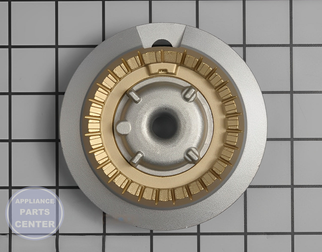 GE Surface Burner Base WB16T10042 - Main view showing gas burner for GE JGBP35WEA1WW