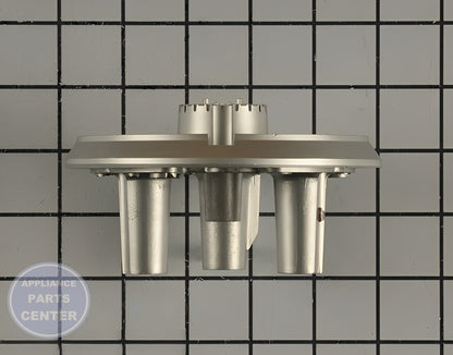 GE OVEN SURFACE BURNER BASE WB16X28656 - Detailed view of durable gas burner and control valve