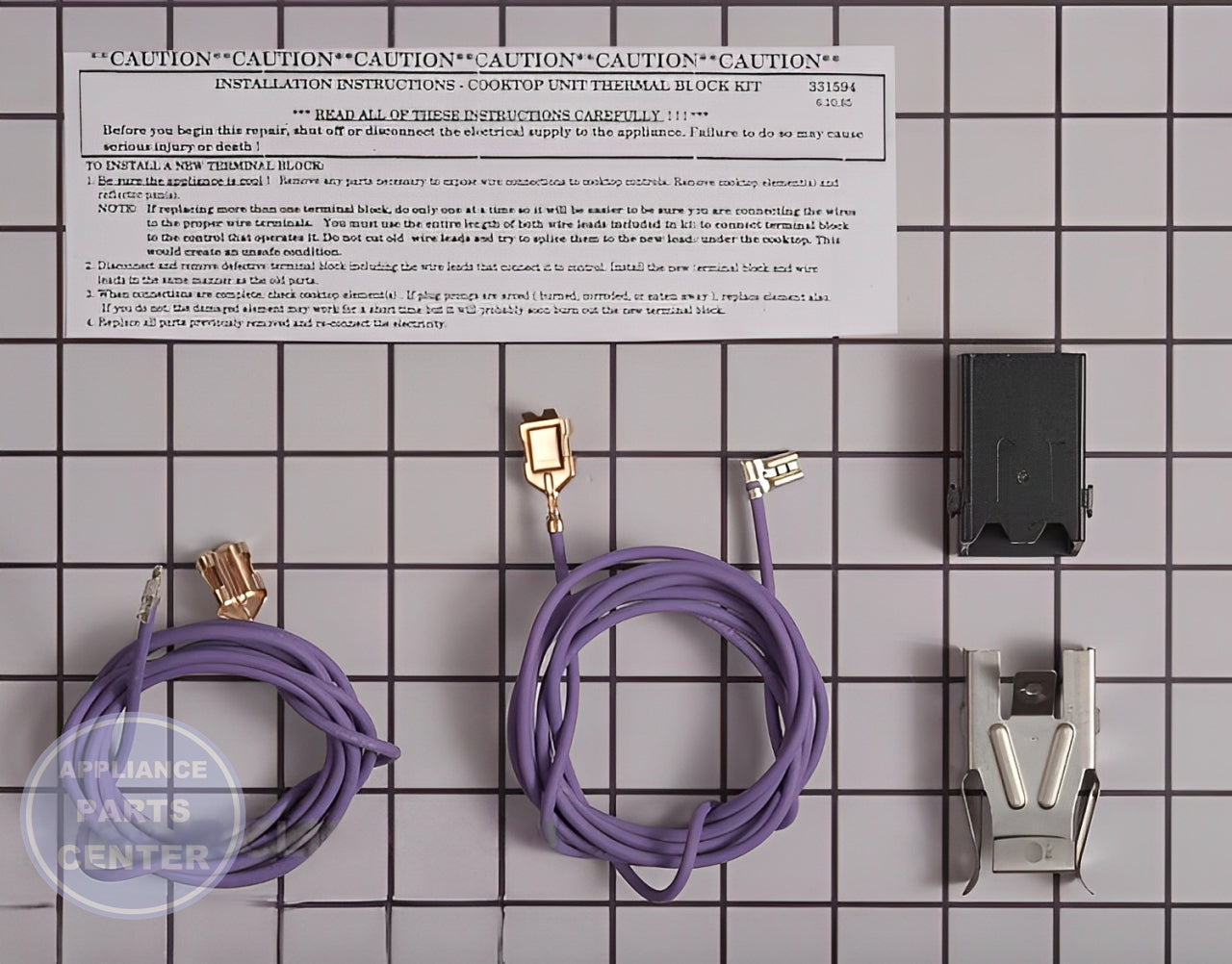 GE OVEN COOKTOP BURNER RECEPTACLE BLOCK KIT WB17X210 - Main view showing wire receptacle for GE and compatible models
