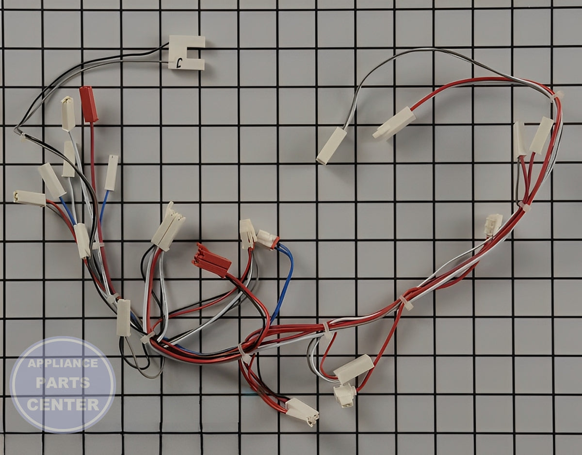 GE Microwave Wire Harness WB18X21016 - Main view showing durable Wire Connector for ABC123 XYZ456 models