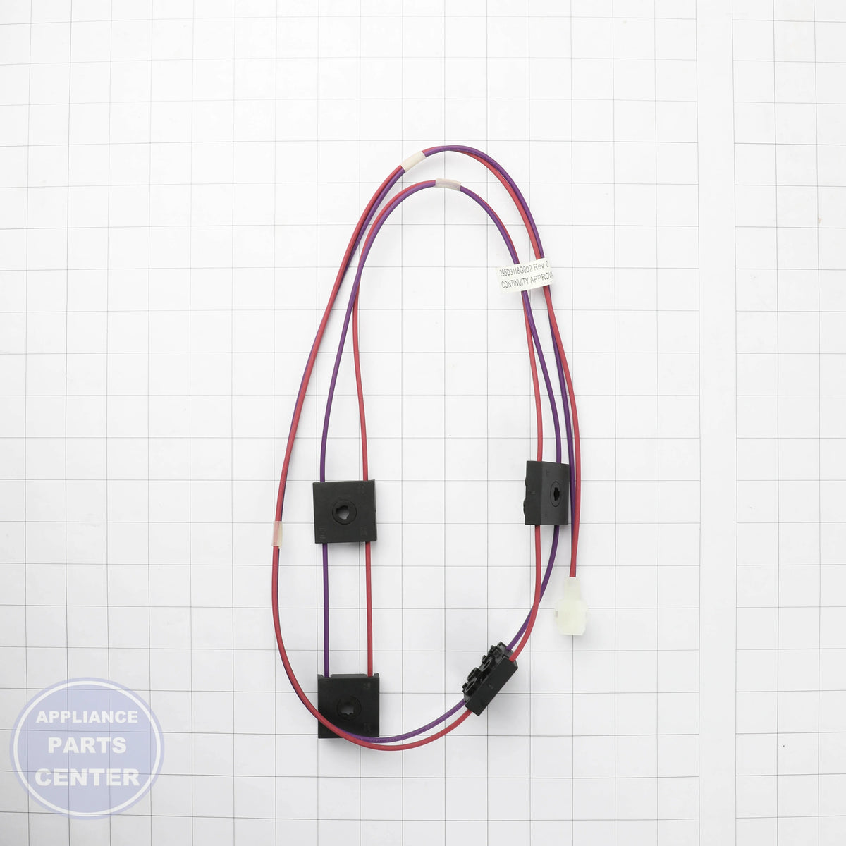 HARNESS BURNER BOX WB18X31208 - Side view with precise measurements