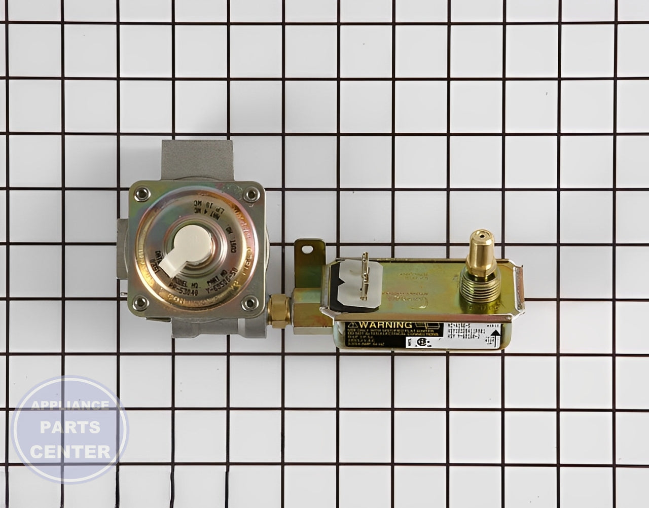 GE Valve and Pressure Regulator WB19K10044 - Main view showing gas flow control for GE, Kenmore, Hotpoint models
