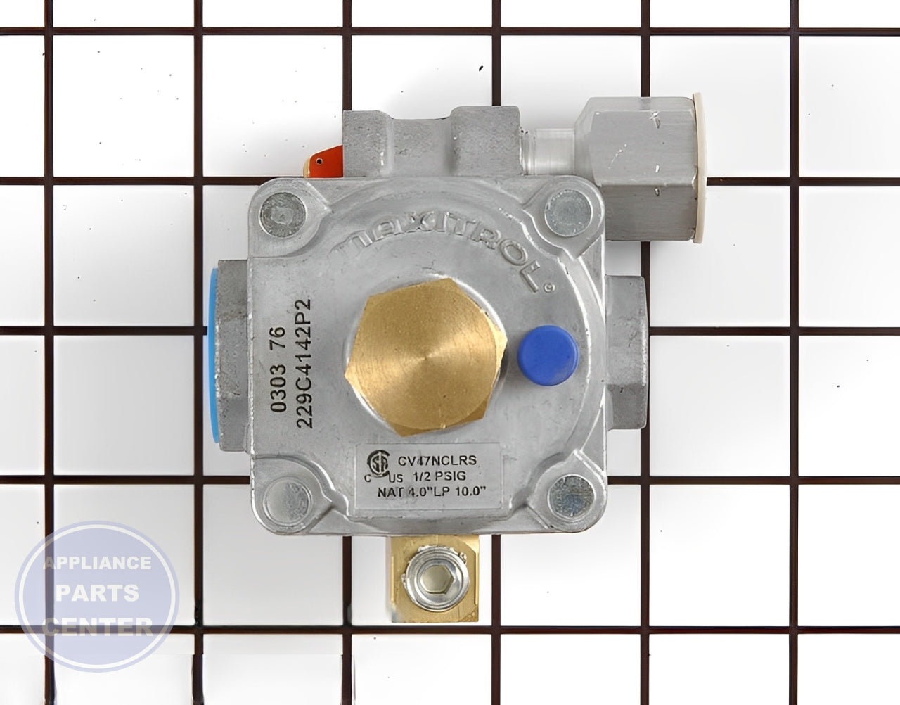 Pressure Regulator WB19T10079 - Side view with 3-inch diameter and 2-inch height
