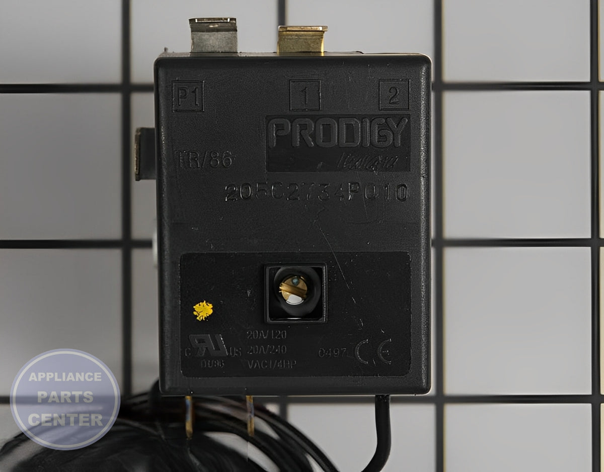 Temperature Control Thermostat WB20T10026 - Side view with a temperature range of 100°F to 550°F