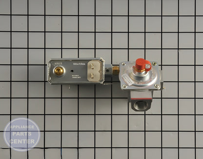 GE Valve and Pressure Regulator WB21X20252 - Installation in GE Range model showcasing key mounting points