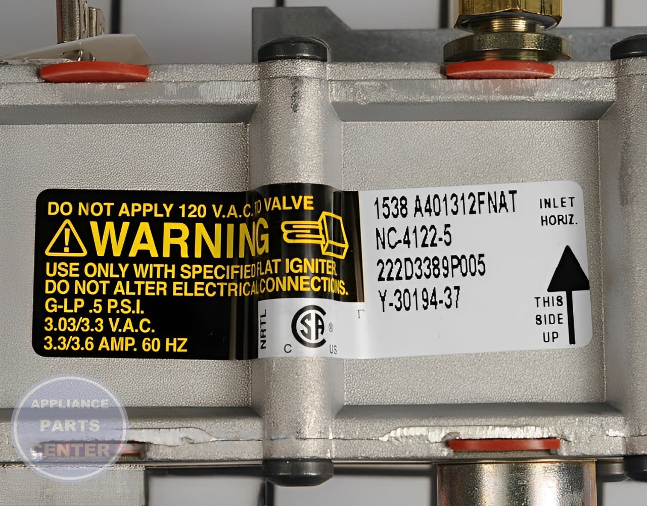 VALVE CONTROL ASM NOR. D WB21X21506 - Side view with specific measurements