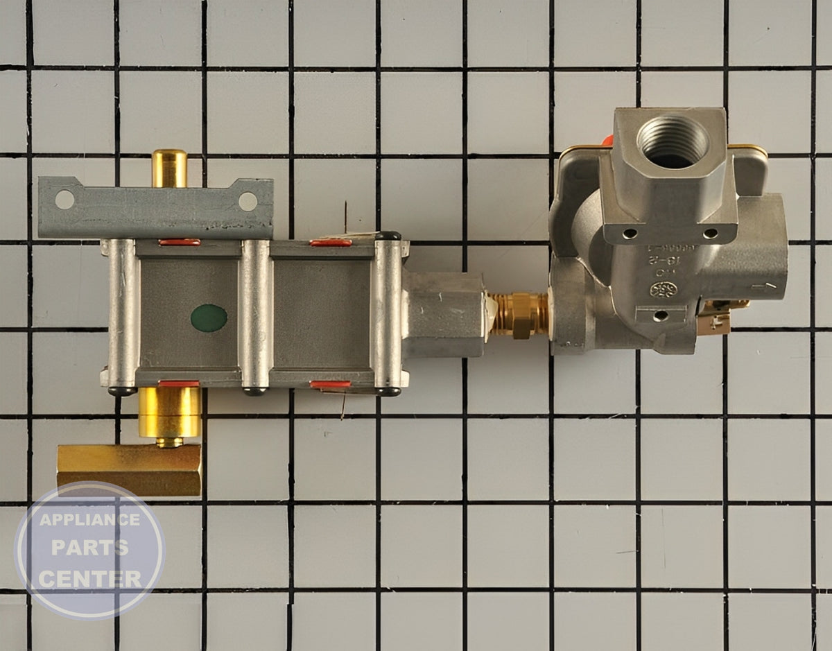 GE OVEN CONTROL VALVE ASSEMBLY WB21X33225 - Detailed view of gas burner control details