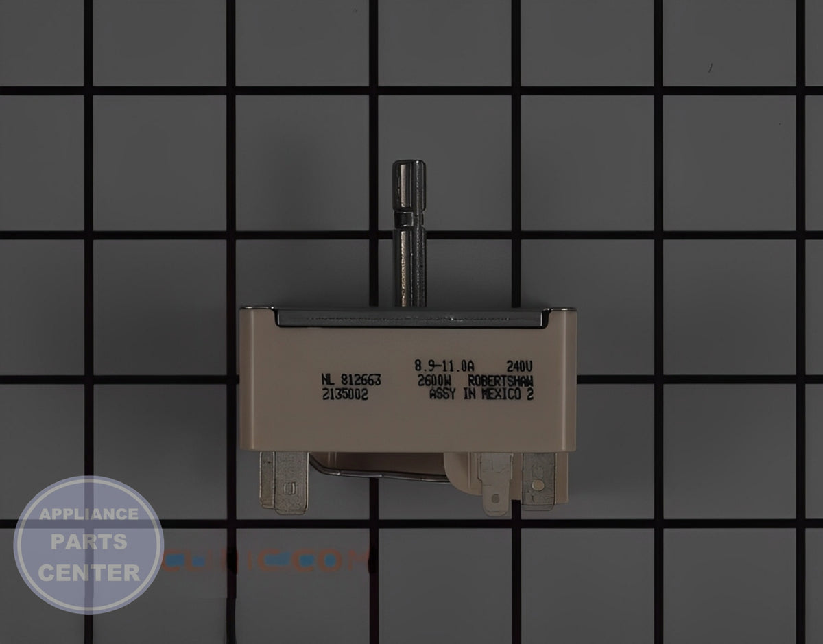 GE OVEN 6" INFINITE CONTROL SWITCH WB23K34830 - Detailed view of temperature control details