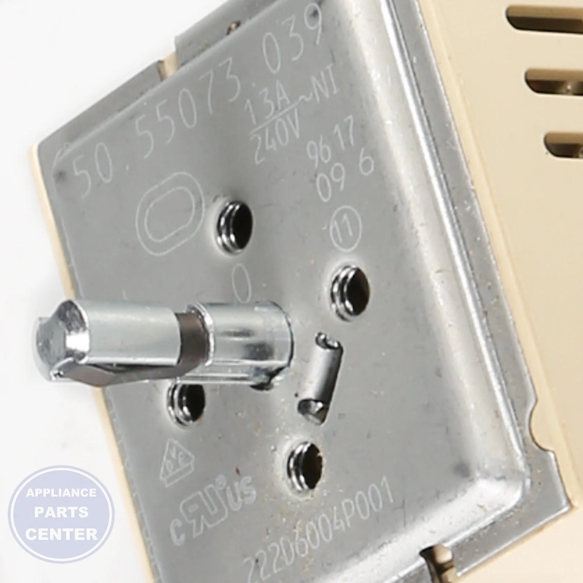 GEH RANGE INFINITE CONTROL SWITCH WB24K10092 - Installation in specific model showing mounting points