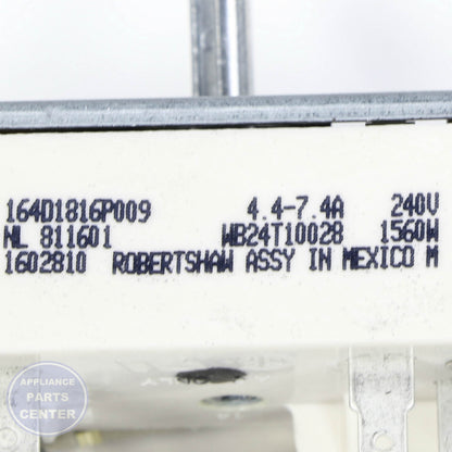 GEH INFINITE SWITCH CONTROL WB24T10028 - Main view showing heating control for GEH models
