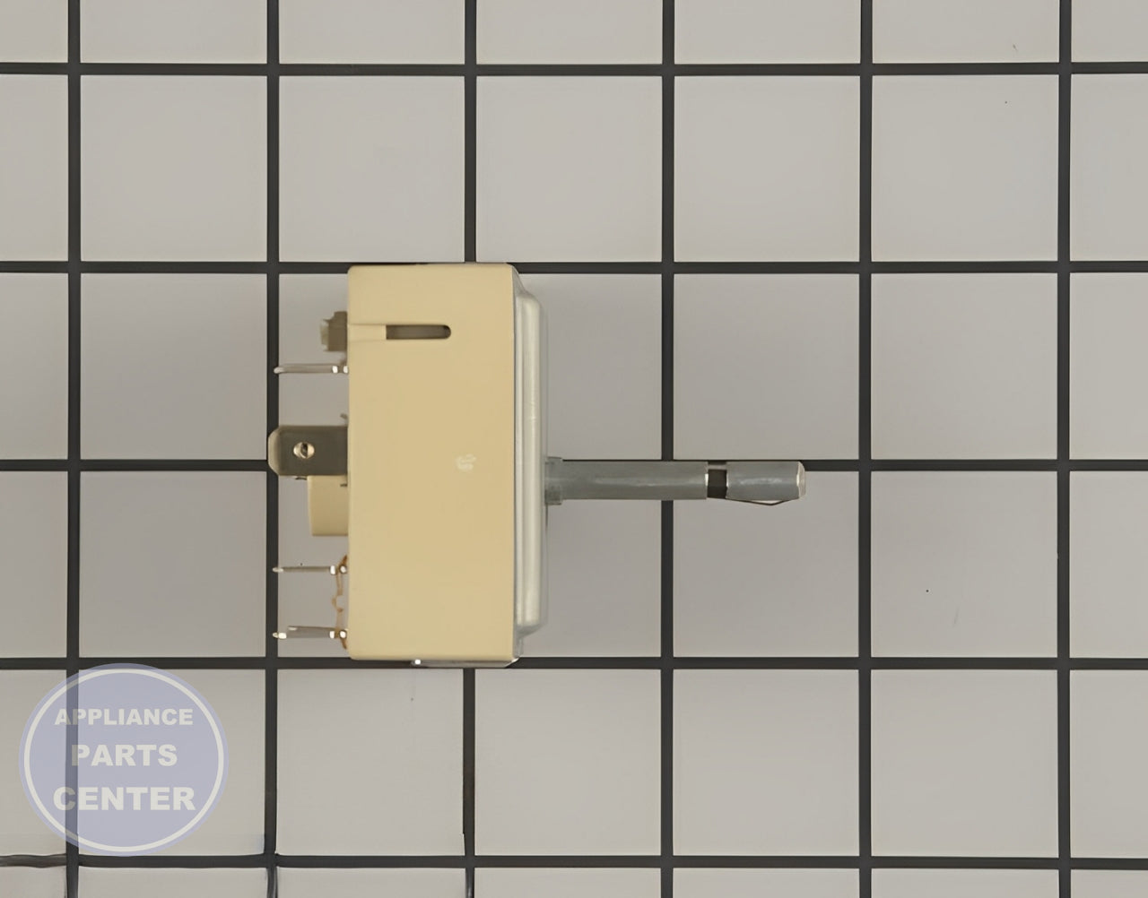 GE OVEN INFINITE CONTROL SWITCH WB24T10134 - Side view with specific measurements for optimal fit