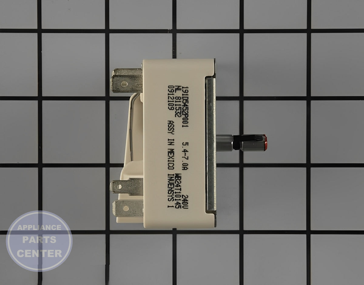 GE OVEN BURNER SWITCH WB24T10145 - Side view with 15 amps capacity