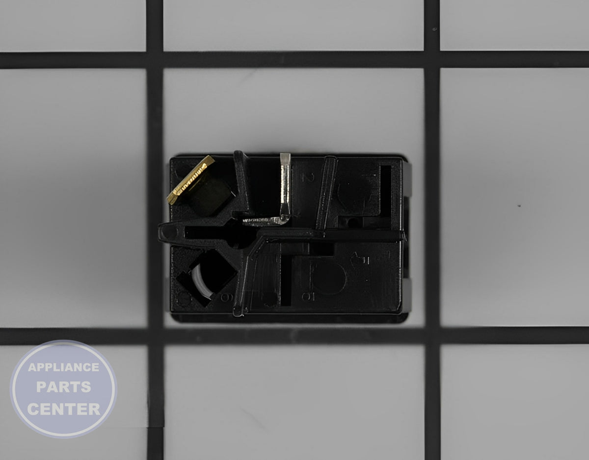 GE OVEN ROCKER SWITCH ELEMENT BLACK WB24T10165 - Side view with precise measurements