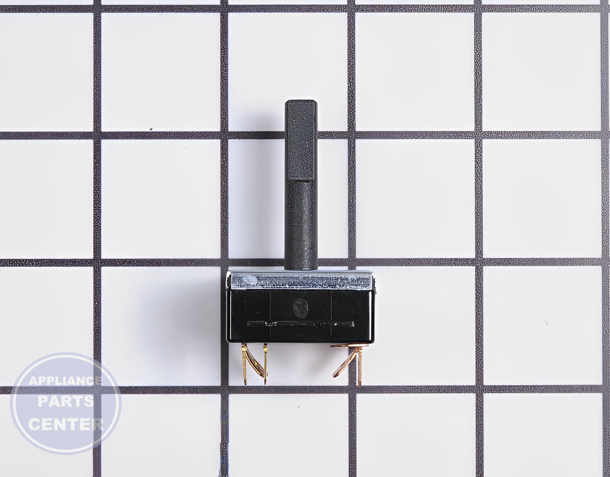 GE OVEN FAN SWITCH WB24X10174 - Side view with precise specifications