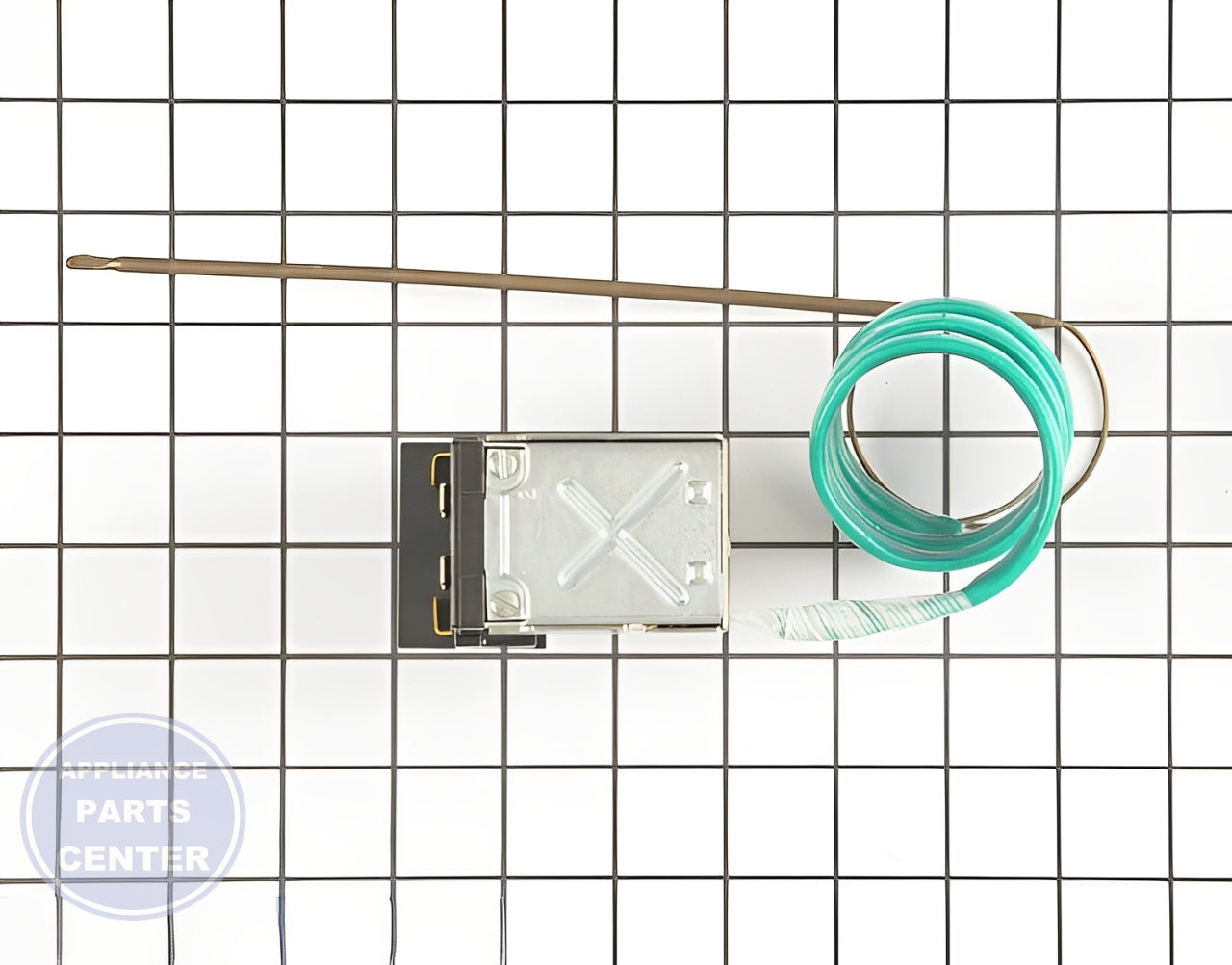 Temperature Control Thermostat WB24X24087 - Side view with 2 x 2 x 1.5 inches measurements