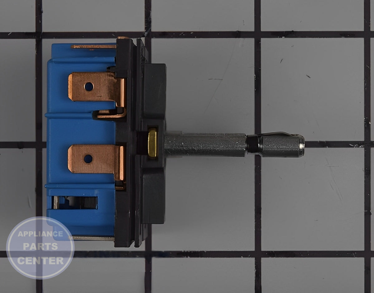 GE OVEN INFINITE CONTROL SWITCH WB24X26398 - Side view with precise specs