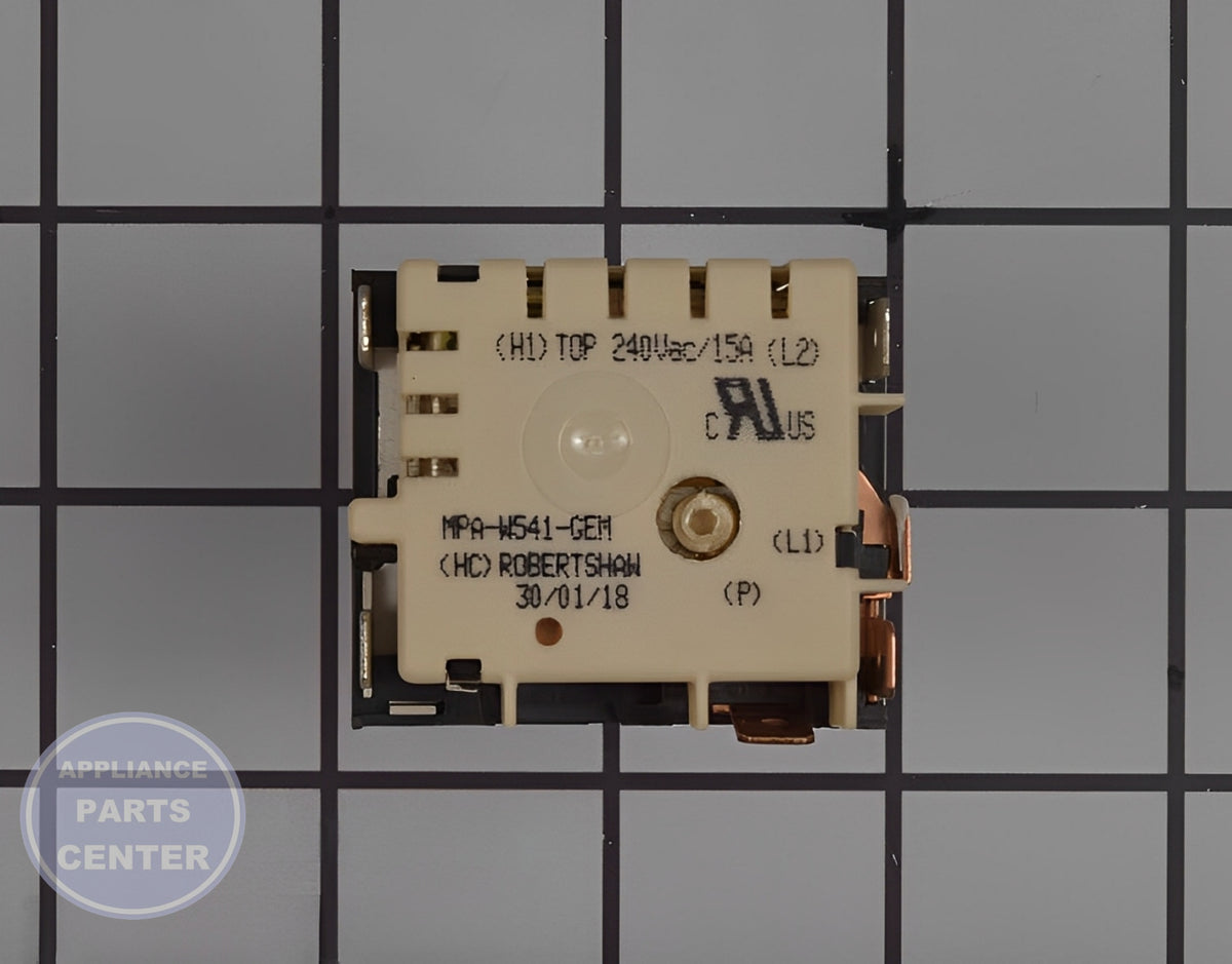 GE OVEN INFINITE SWITCH CONTROL WB24X29364 - Installation in GE Range showing key mounting points