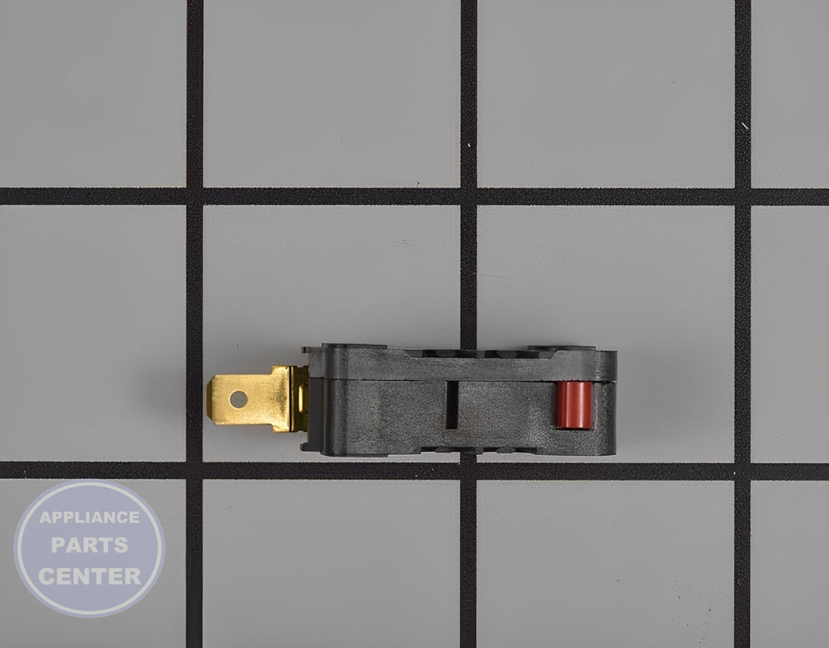 GE OVEN MICROWAVE SECONDARY MICRO SWITCH WB24X829 - Side view with precise specifications
