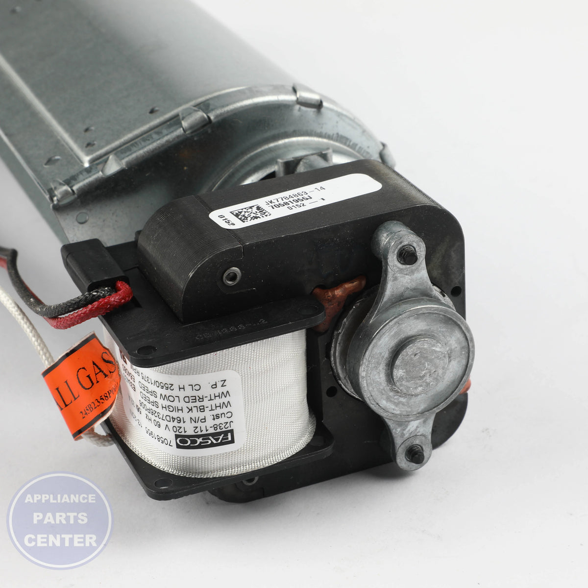 GEH BLOWER TANGENTIAL 45MM WB26K10012 - Installation in GEH Range/Stove/Oven showing key mounting points