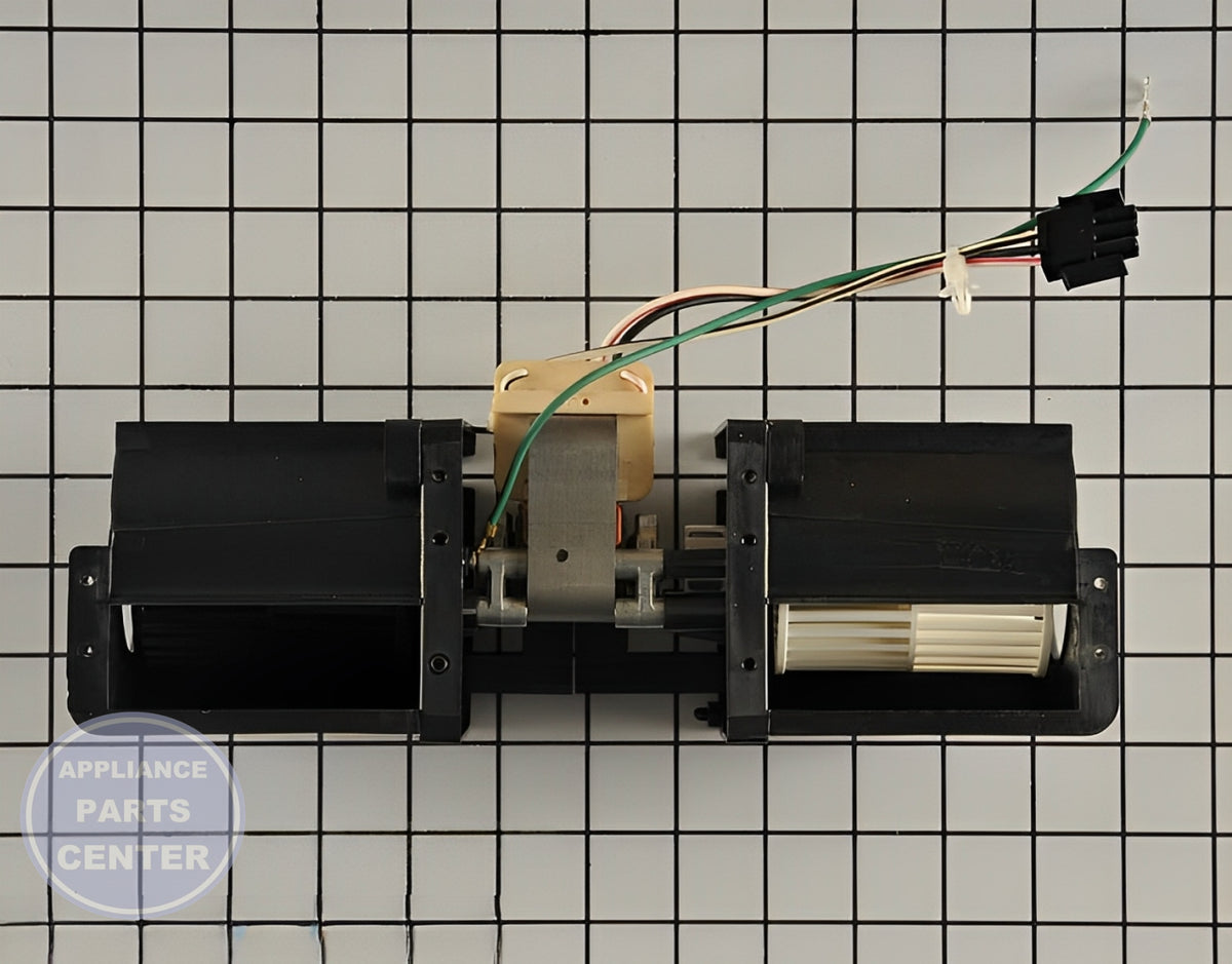 GE OVEN COOLING FAN WB26T10066 - Installation in specific GE model showing mounting points