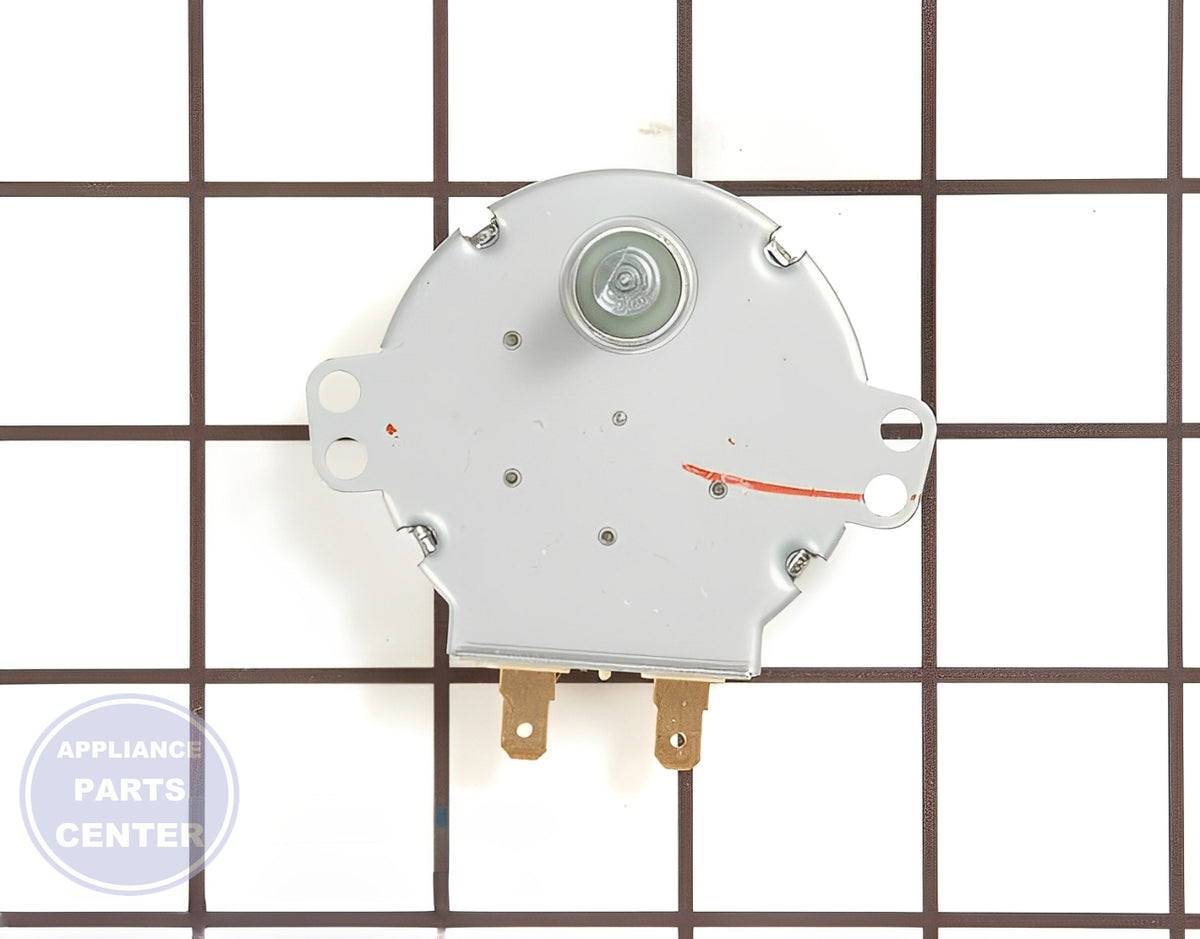 GE Oven Turntable Motor WB26X10208 - Detailed view of motor specifications for GEN microwaves