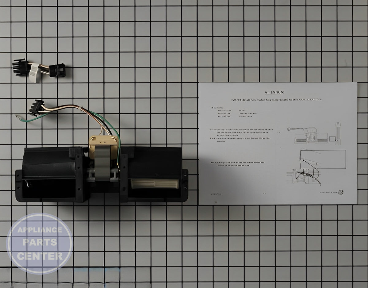 GE OVEN FAN KIT WB26X10264 - Side view with powerful motor specs