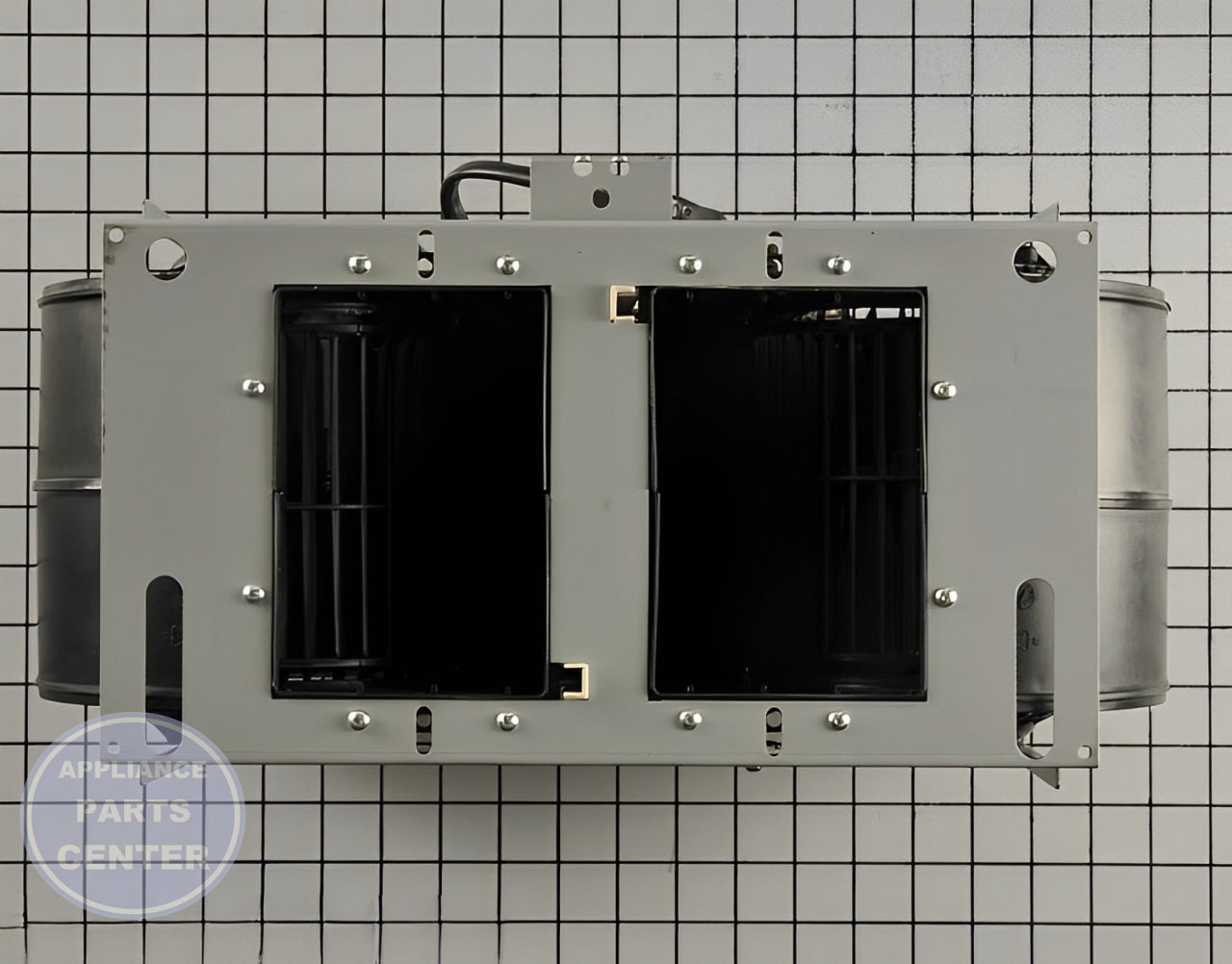 GE Vent Fan Motor WB26X28614 - Installation in GE Range Vent Hood model showing key mounting points