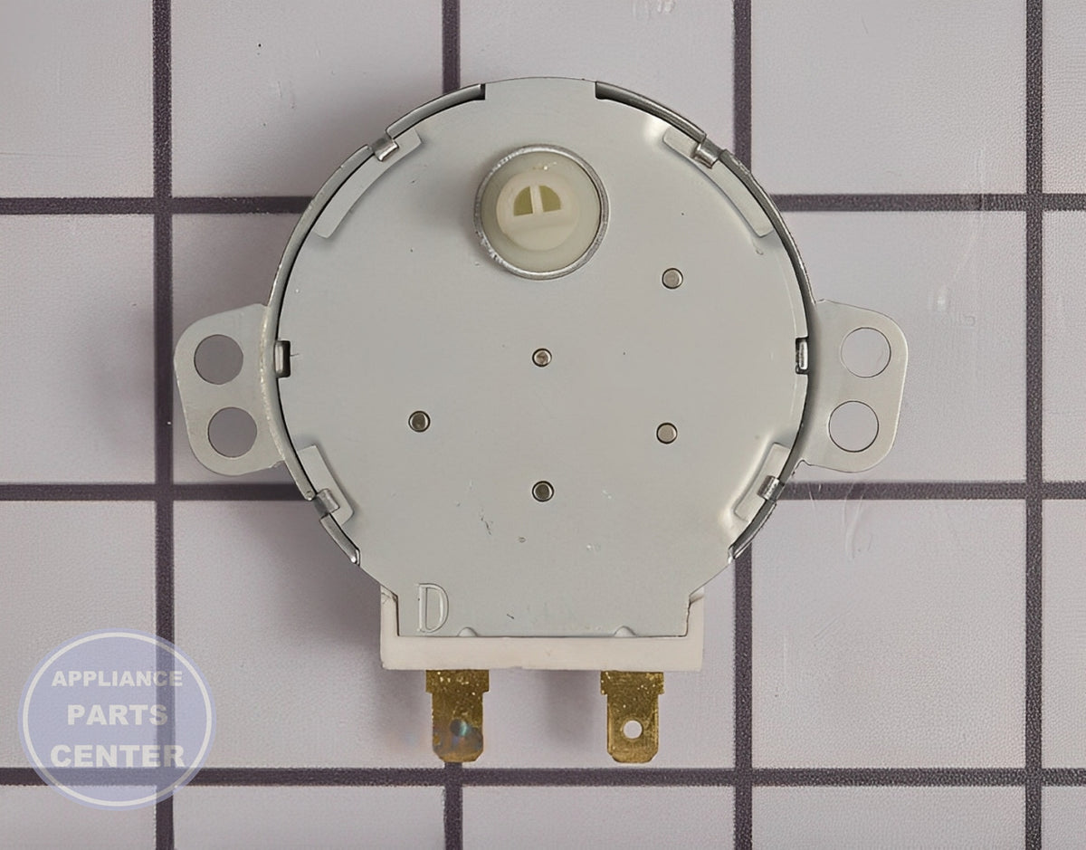 GE OVEN TURNABLE MOTOR WB26X32190 - Side view with precise measurements